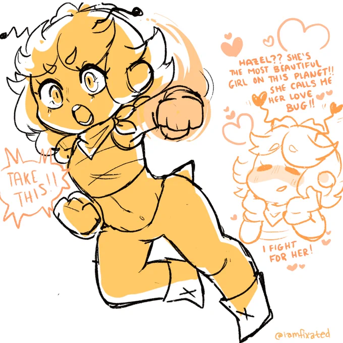 haven't draw huney in awhile.. ?
she has a fighting spirit! but she does have a soft spot for a certain someone.. 