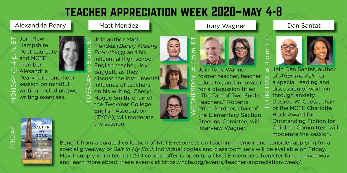 #TeacherAppreciationWeek kicks off tomorrow! In honor of English language arts educators all over the nation, we are hosting several events this coming week that are open to all. Be sure to RSVP here: ncte.org/events/teacher…