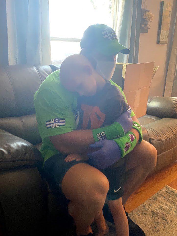 GaryOnACross's tweet photo. John Cena, who has granted over 650 wishes via the Make-A-Wish Foundation, makes sure nothing stops hope - not even a pandemic.

The 16-time World Champion fulfilled another wish by visiting a seven-year-old battling life-threatening illness in Florida. https://t.co/TL7WhZJDjY