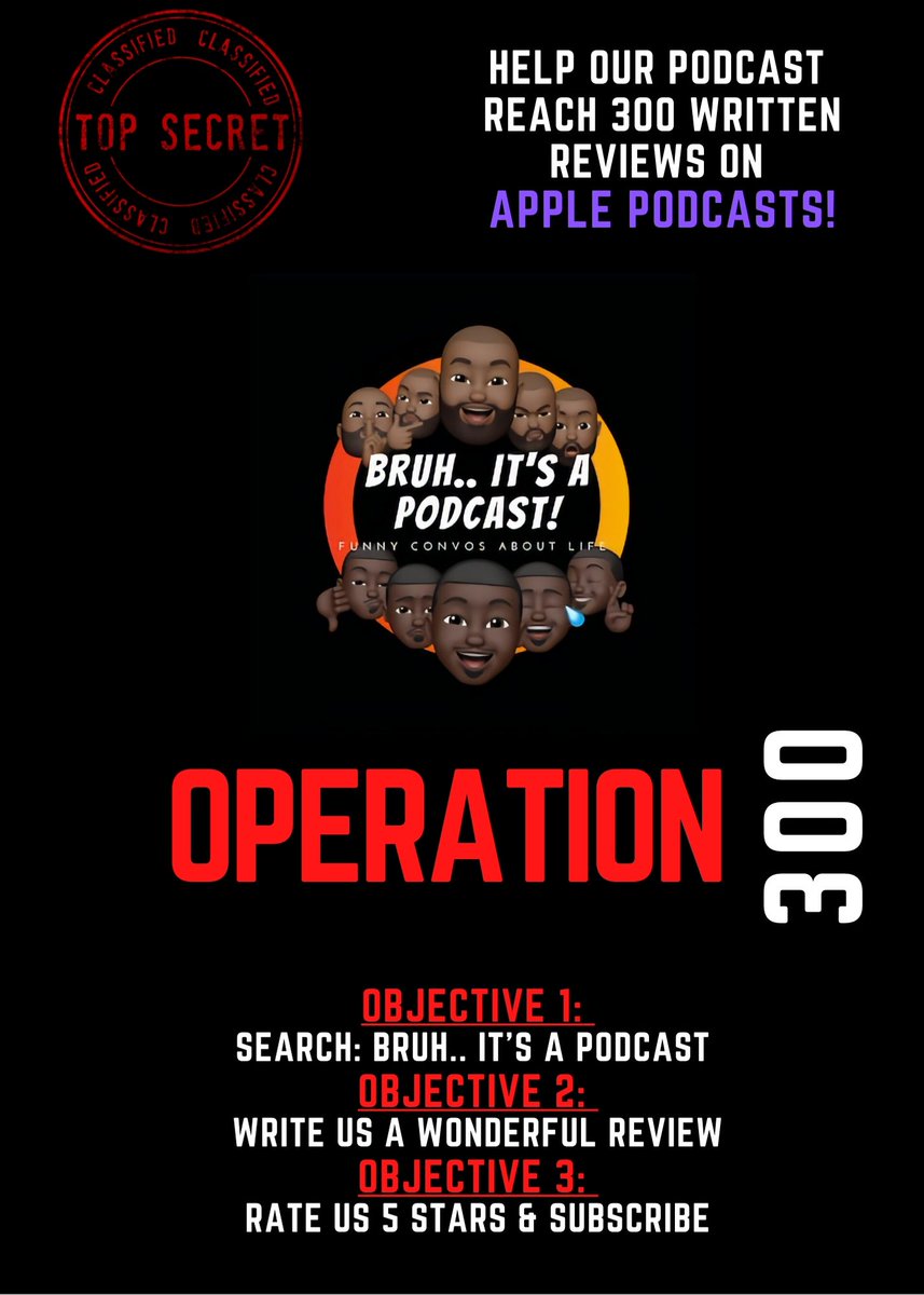 #Operation300 #TopSecret #Podcast #InThisTogether #weneedyou #applepodcasts #comedy #lol #laughter #comicrelief #laughtogether #lmao #classified #bruh