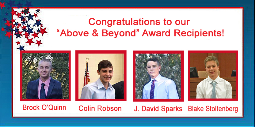 YMSLLakes's tweet photo. It is with great pride that we recognize Brock O'Quinn, Colin Robson &amp; J David Sparks for their work w/ our Special Olympics athletes this year &amp; Blake Stoltenberg for his work at Metroport Teen Court over the last 3 years. Incredible effort boys, Congrats!🏆🇺🇸😍#YMSLLakesChapter https://t.co/svqInLUEVj