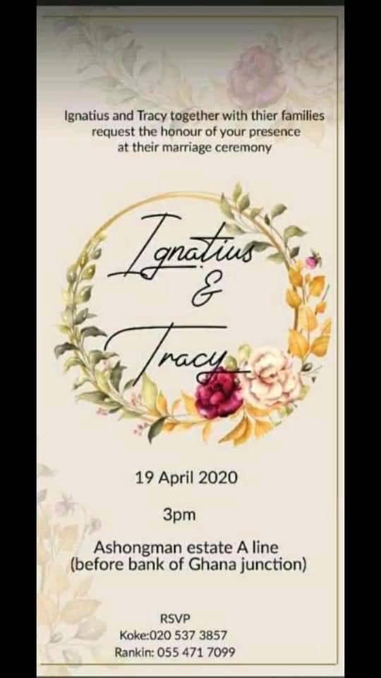 extraghanablog's tweet photo. #Ignatious was going to wed #Tracy but the virus ceased it. #daterush no be real. https://t.co/4Jzw7UpE1T