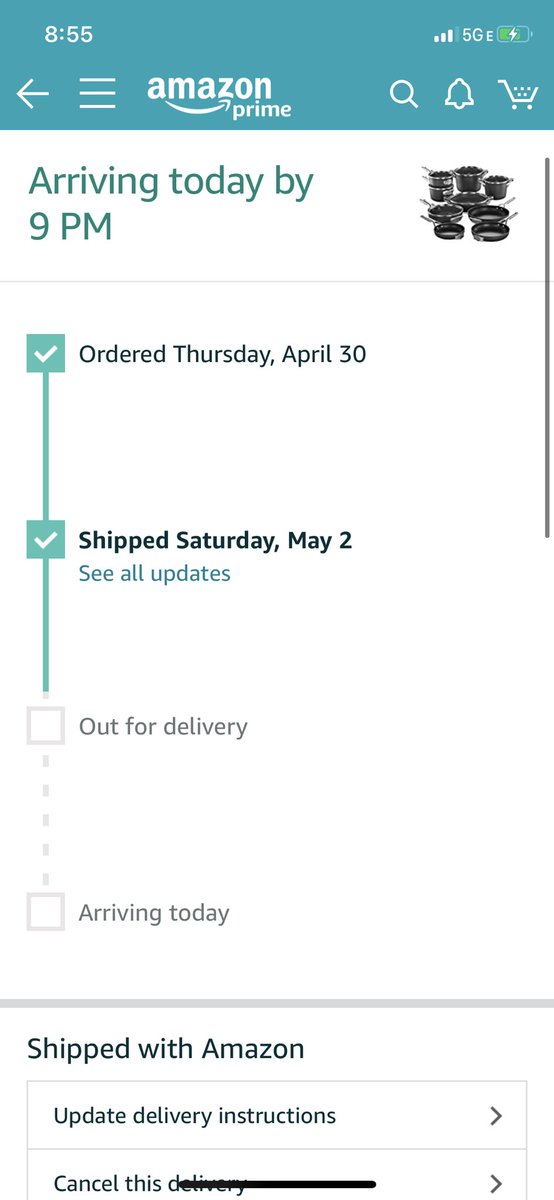 Natalie on X: Hey @, how is my order “Arriving today by 9 PM” if it  isn't even out for delivery?  / X