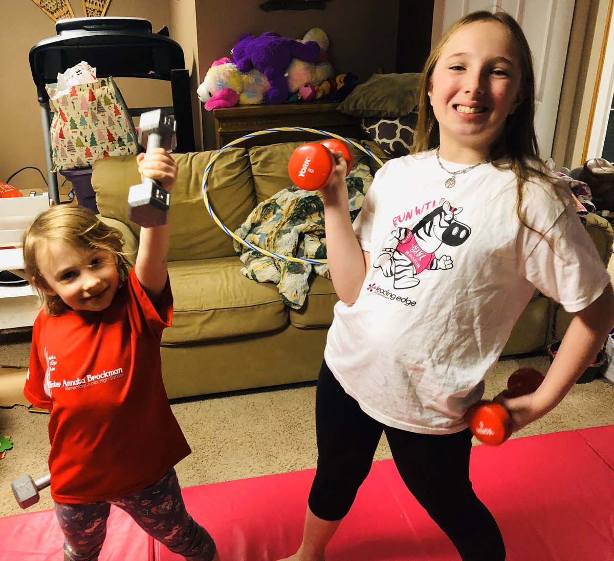 BrianGeislinger's tweet photo. The kids were sad today not to get to  participate in #RunWild this year but we’re still keeping active at home! @RunWildRace https://t.co/zlhMNk2R07
