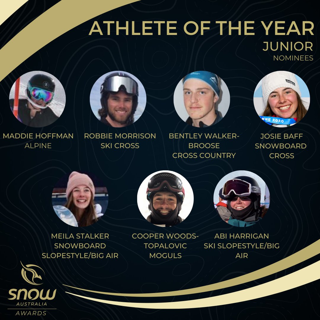 SnowAust's tweet photo. Welcome to the #SnowAustAwards online! Today we're bringing you the nominees for Junior Athlete of the Year, Athlete of the Year (Paralympic Disciplines) and Athlete of the Year (Olympic Disciplines).

Congratulations to the 7️⃣ athletes nominated for Junior Athlete of the Year! https://t.co/i3OAVfFxU4