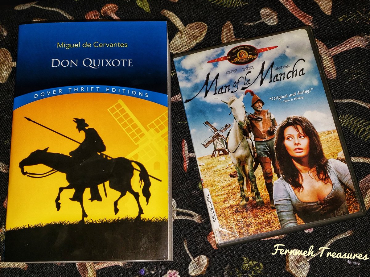 MorriganFrey's tweet photo. "Finally, from so little sleeping and so much reading, his brain dried up and he went completely out of his mind."
🐴
I finally own one of my all time favorite tales in DVD and Book form. 🖤 #DonQuixote #manoflamancha
#sanchopanza #chasingwindmills #dulcinea #oldmovies #oldbooks https://t.co/G6FtQvwcJz