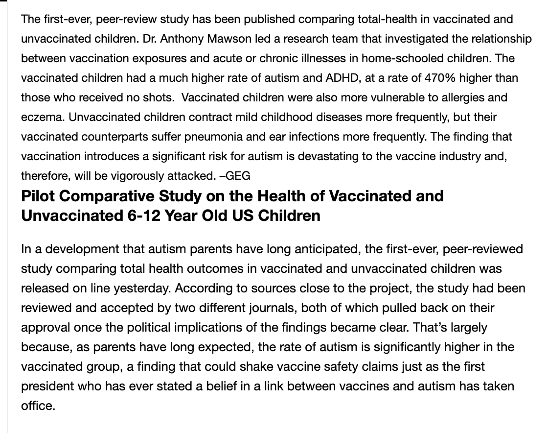 Perpetualmaniac's tweet image. First-Ever Peer-Reviewed Study of Vaccinated vs Unvaccinated Children Shows Vaccinated Kids Have a Higher Rate of Sickness, 470% Increase in Autism

republicbroadcasting.org/news/first-eve…