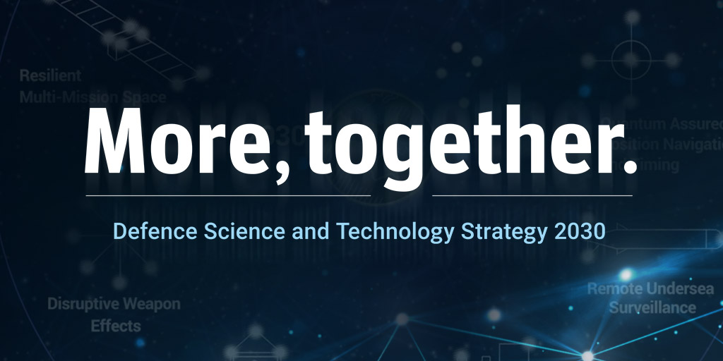Defence has launched More, together: Defence Science and Technology Strategy 2030, to provide important enablers for national prosperity and security.

Find out more at bit.ly/3eLtmh3

#DefenceScience #defence #YourADF #MoreTogether #OneDefence #STaRShots