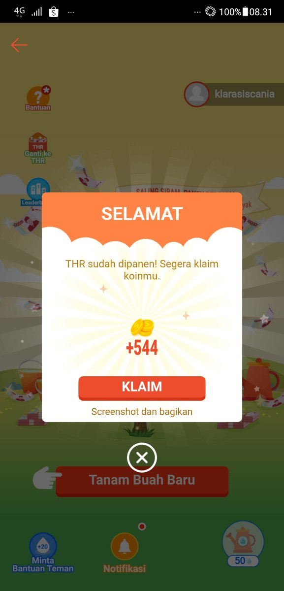 Klarasisca's tweet photo. #ShopeeTanamTHR10M @ShopeeID Panenn again and again... https://t.co/EZpMKJtObm