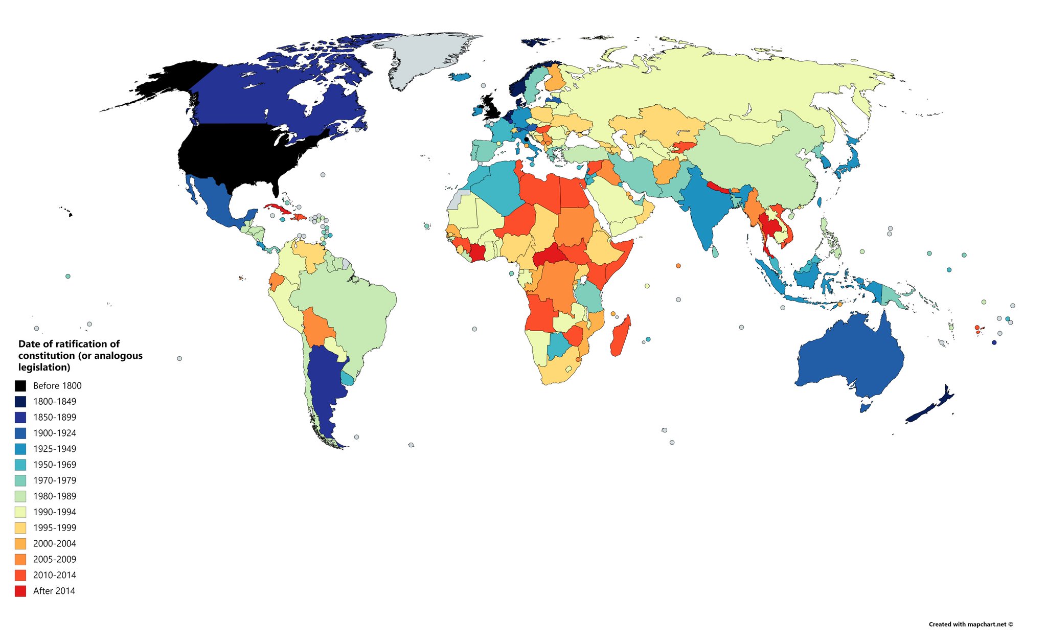 Wondering maps on twitter ratification date of current constitution