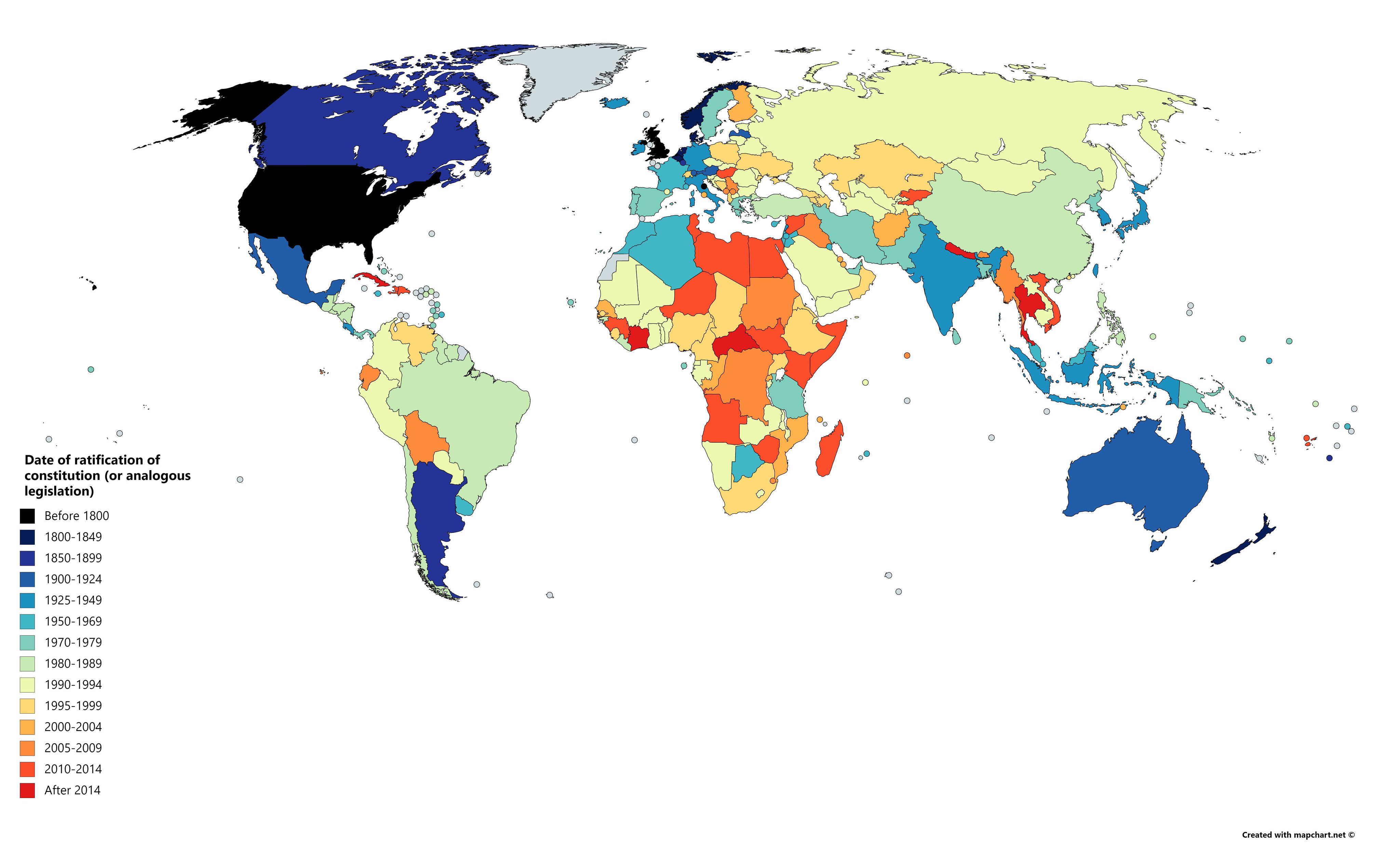 Wondering maps on twitter ratification date of current constitution