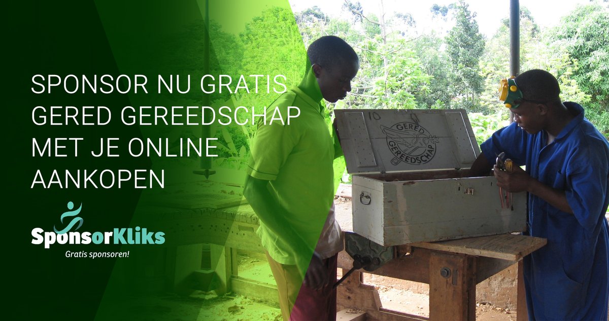 Sponsor Gered Gereedschap gratis via je online aankopen! Ga via onze SponsorKliks pagina naar de webshop van je keuze en Gered Gereedschap ontvangt een bijdrage voor elke bestelling die wordt gedaan! 

Lees meer: geredgereedschap.nl/sponsorkliks