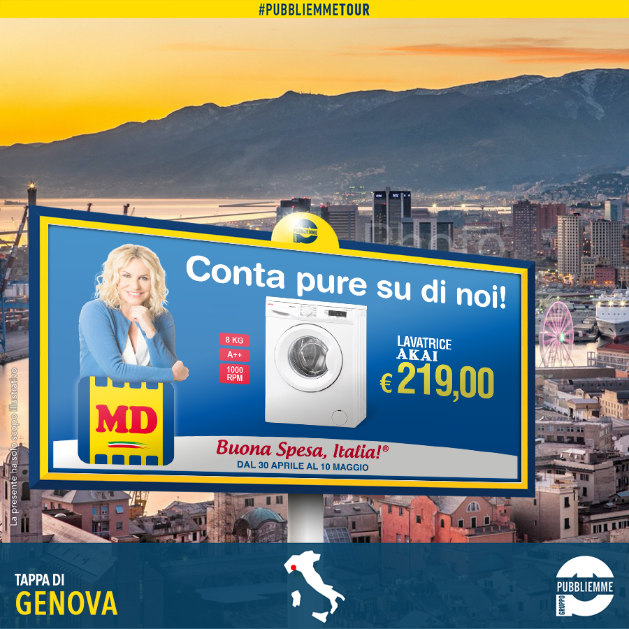 PubbliemmeGroup's tweet photo. #pubbliemmetour 🇮🇹 fa tappa a #Genova con #MDSpA
Partecipa anche tu al nostro tour: https://t.co/Tnzo2e95d8 https://t.co/HRa73GD8B1