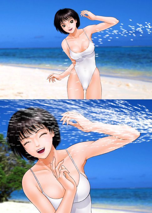 単行本「YUI SHOP」から…台詞フキダシ擬音無し絵です。
ちょっと気が早いけど夏の予感って事で…
雑誌掲載時や単行本発売時は一般誌だったんだけど、今は🔞なので自主規制しています(^^;; 