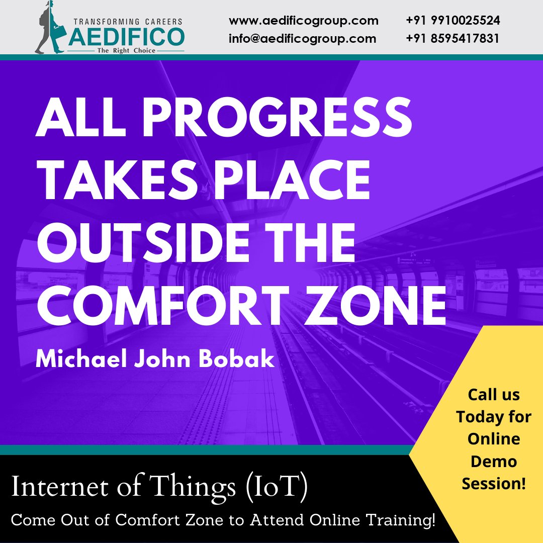 SonamHelp's tweet photo. Come out of your comfort zone to attend online training session of Internet of Things (IoT)

Call now 9910025524, 8595417831⁠
https://t.co/liIoAdwFdx⁠

#Aedifico #AedificoTech #careeraftercollege #artificialintelligence #machinelearning #deeplearning #deeptech #python #python3 https://t.co/VtrjTugElZ