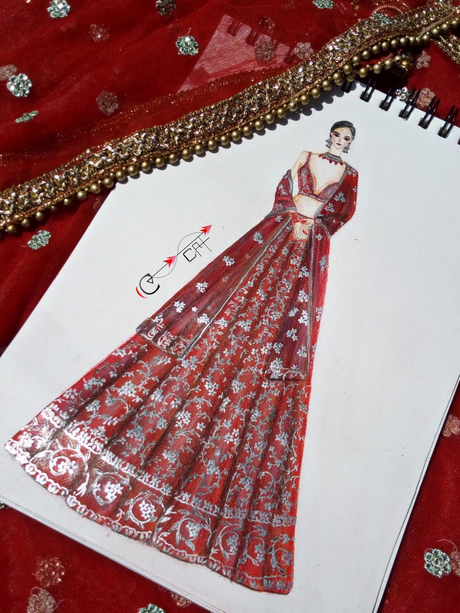 Vk fashion sketches - Indian bridal lehenga  -------------------------------- #fashion #love #add #created #creative # fashion #sketchers #sketching #sketch #sketches #fashionblogger #dress  #fashiondesigner #fashionable #fashiondesigners #artist ...
