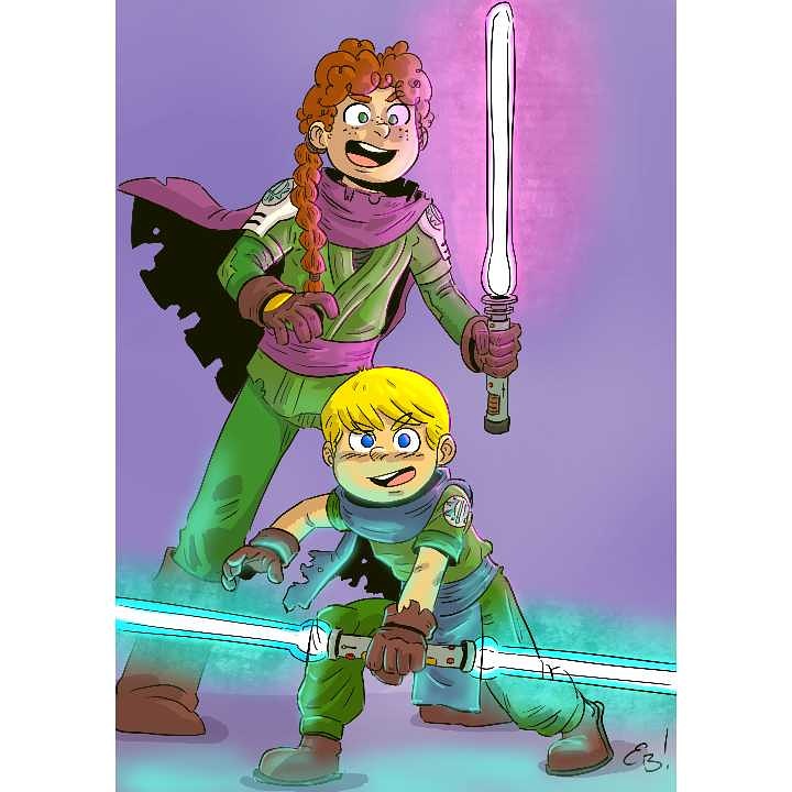 barcswow's tweet photo. Happy #maythefourth everybody! Here's my little monsters on their best behaviour as #jedi #younglings #maythe4thbewithyou #starwars #disney #lightsaber #doubleblade #irishartist #fanart #theforce https://t.co/FspT6AcwX5