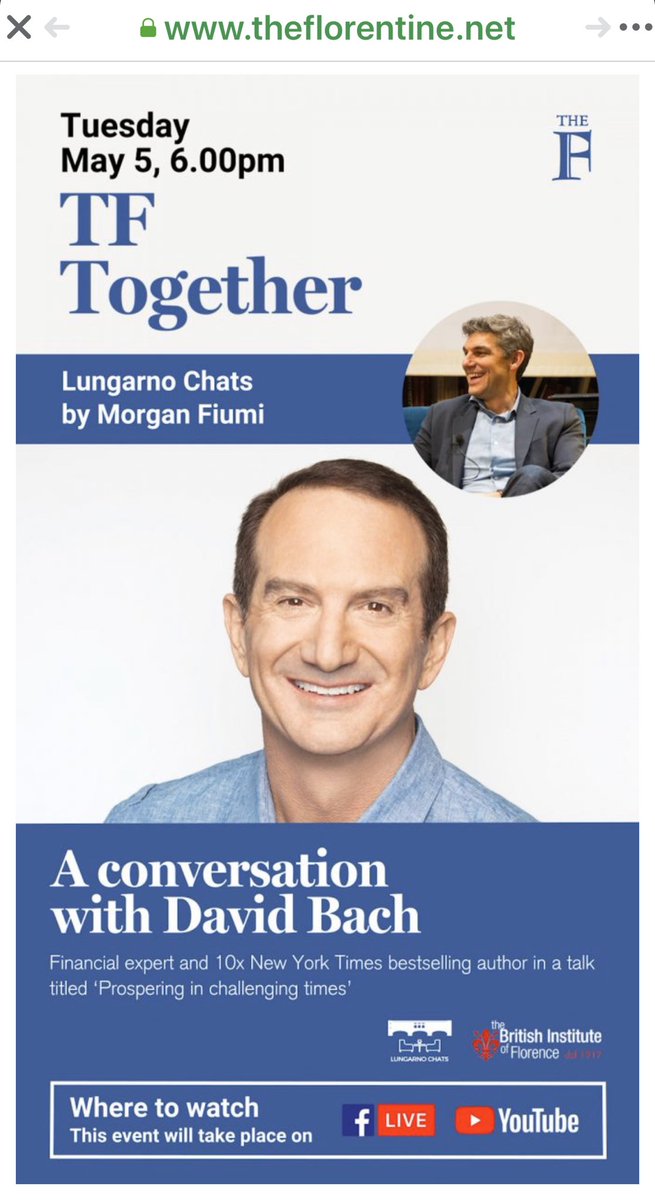 AuthorDavidBach's tweet photo. Tomorrow I will be LIVE FROM FLORENCE.  Details below.  Let’s get a financial recover my plan going for you and your family! https://t.co/XUPn1zKtMM