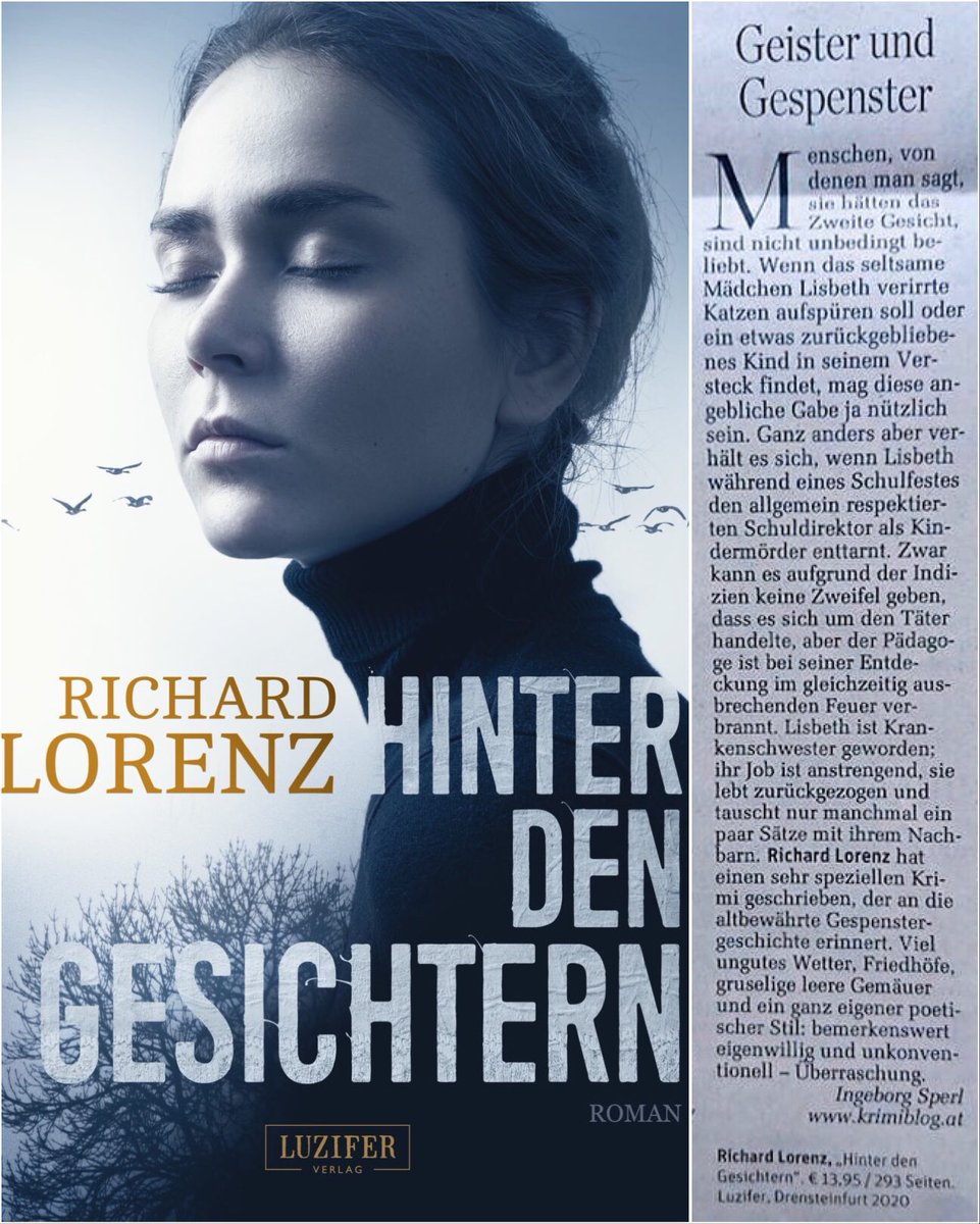 erzaehlperspekt's tweet photo. Ingeborg Sperl gestern im Standard über Richard Lorenz’ Kriminalroman »Hinter den Gesichtern«:
#richardlorenz #hinterdengesichtern #luziferverlag #standard https://t.co/8DtoQGu5Bq