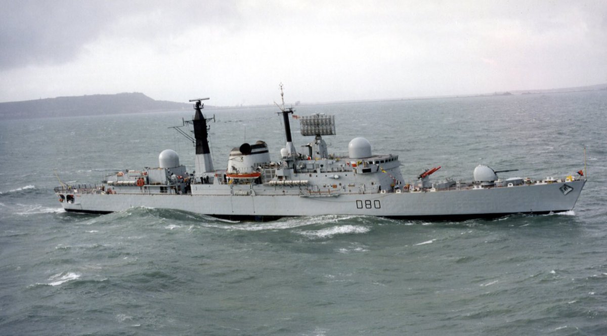 4th May 1982, HMS Sheffield was hit by an Exocet missile fired from an Argentinian Super Etendard killing 20 of her crew. 26 of the crew were injured, mostly from burns, smoke inhalation or shock. 
Lest we forget.  <a href="/BFreemasons/">British Military Freemasons</a> <a href="/militarymasons/">Military Lodges</a>