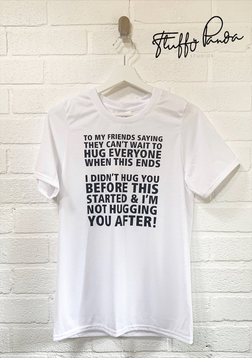 FluffyPandaSt's tweet photo. Happy Monday morning you lovely lot! Not posted in a while but now I am back and rating to go...who can relate to my recent tee? Haha no hugging please!! 🤣🤣 https://t.co/tWcfd9dlJk