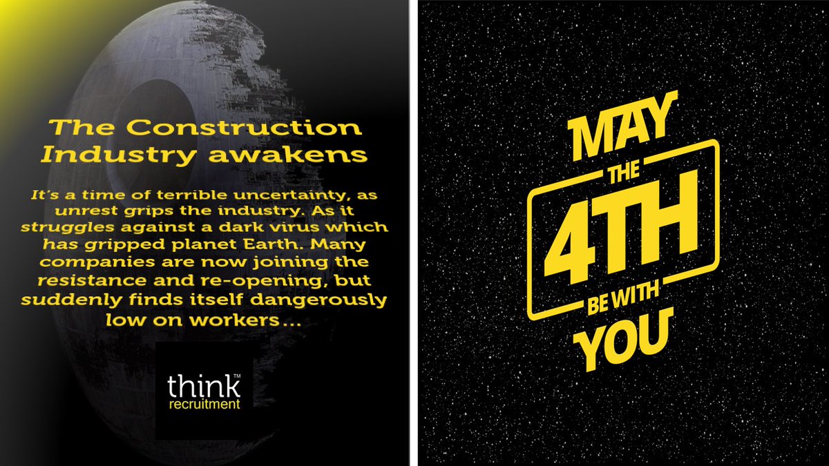 ThinkRecruit's tweet photo. ⚠ Introducing..

💥"The Construction Industry Awakens" 💥

We are here for you.

MAY THE 4TH BE WITH YOU

T: Construction 0121 321 3322 
T: FM  0121 362 1500
T: Trades &amp; Labour 0121 362 1500

#Maythe4thbewithyou #thinkrecruitment https://t.co/QVHWI4TXZH