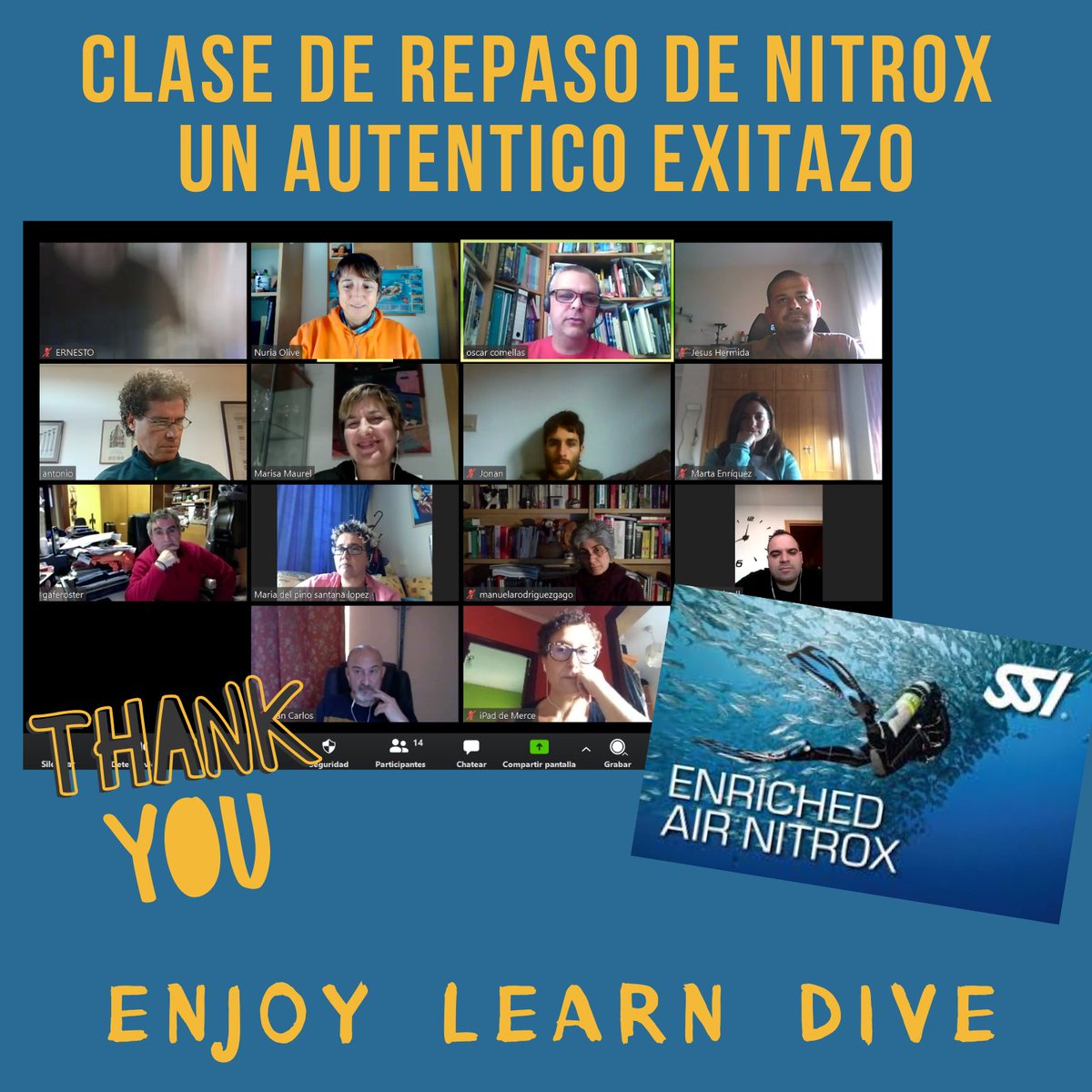 AtlantisLZT's tweet photo. 🙌1000 VECES GRACIAS🙌
Auténtico exitazo la clase de repaso de Nitrox!!! 
🏠 Que nos obligan a estar en casa? 🏠
Pues  nos escapamos con la imaginación y nos vamos a bucear 🤿🤿!!! 
Gracias a todos! 
ENJOY - LEARN - DIVE
 #vivetuvida #atlantislanzarote #buceolanzarote #wearessi https://t.co/IDMf7T6qHZ