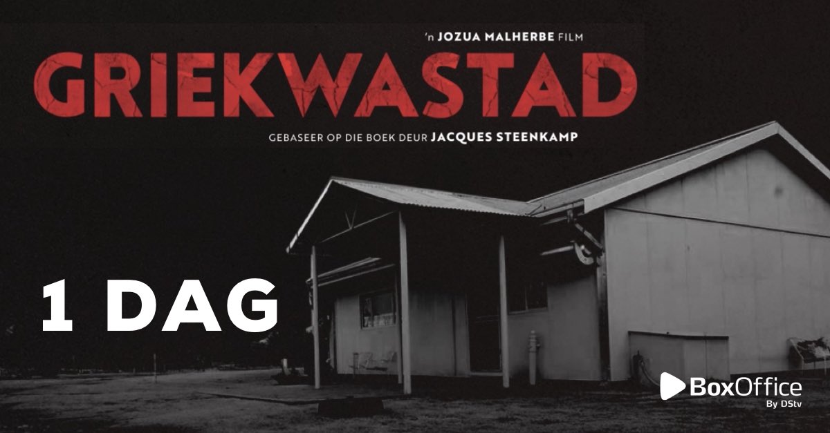 GRIEKWASTAD is môre op <a href="/DStv/">DStv</a> BoxOffice!!!

<a href="/TimTT/">Tim Theron</a> <a href="/SisandaHenna/">Sisanda Henna</a> <a href="/rolandamarais/">Rolanda Marais</a> <a href="/TraceyLange/">Tracey Lange</a> <a href="/CobusBerg/">Cobus van den Berg</a> <a href="/JodyJAbrahams/">Jody J Abrahams</a> <a href="/kykNETtv/">kykNET TV</a> <a href="/janedewet/">Jane</a> 

#griekwastad #5mei