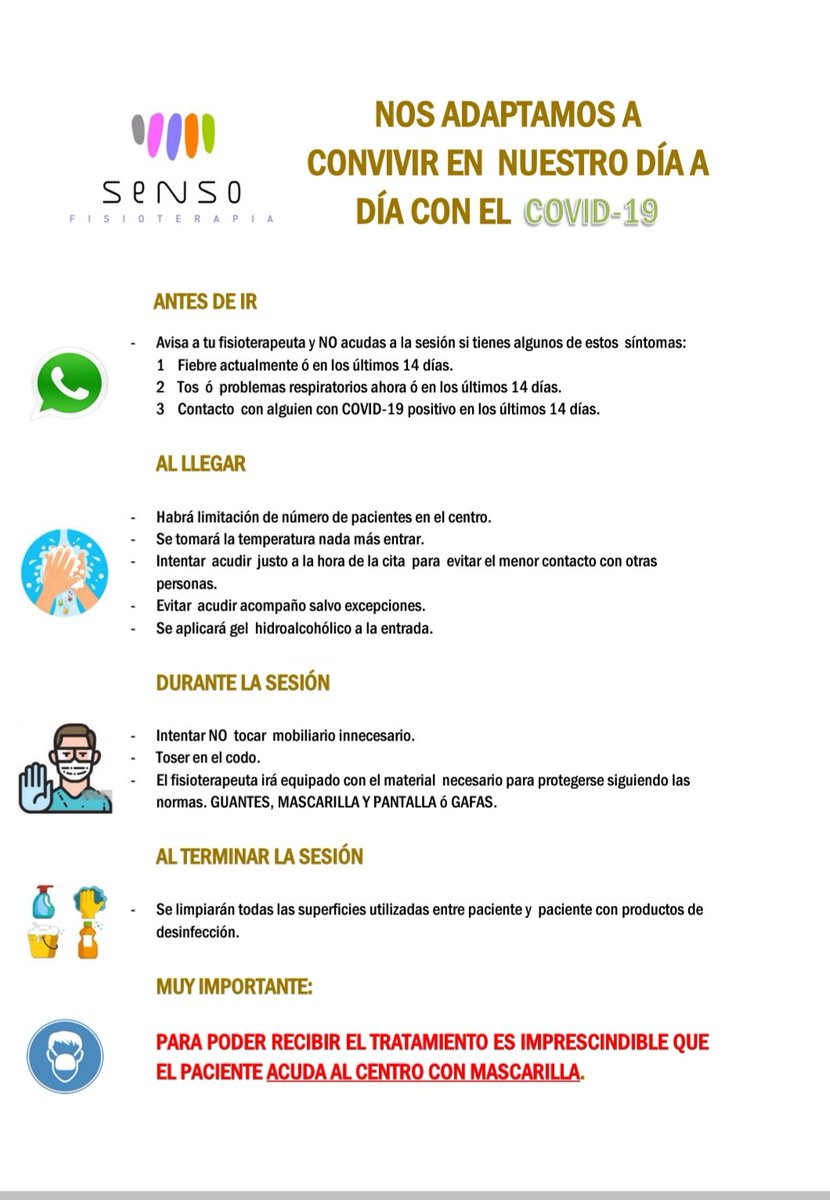 fisiosenso's tweet photo. A partir del lunes 4 de mayo nuestro Centro d vuelve a abrir sus puertas con ganas de veros, con novedades, con mucha fuerza, y con todas las medidas de seguridad y proteccion. Muchas gracias a los que ya habéis cogido cita.¡Muchas gracias por vuestra confianza!
Citas: 618084808 https://t.co/awX97urbHp