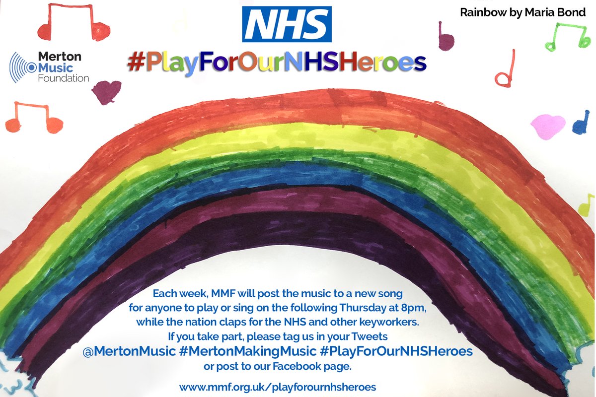 mertonmusic's tweet photo. Will you be joining tutors & students from MMF & @Music_WHS to #PlayForOurNHSHeroes & keyworkers on Thursday while the nation claps? Head over to our website https://t.co/eOtWJPuNQf to download this week's #music.
#MertonMakingMusic #MusicEd #MusicEducation #Merton #Wimbledon https://t.co/Fmg9CkuLxe
