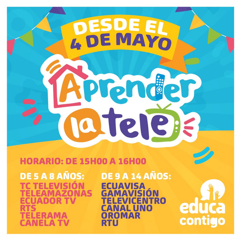 Educacion_Ec's tweet photo. Ministra @monserratcream1: En el programa #AprenderLaTele, habrá dos franjas, una para niños y otra para adolescentes, a fin de favorecer las diversas formas de aprender. #AprendemosJuntosEnCasa #60MinutosConLaEducación https://t.co/D7sQLuvZT7