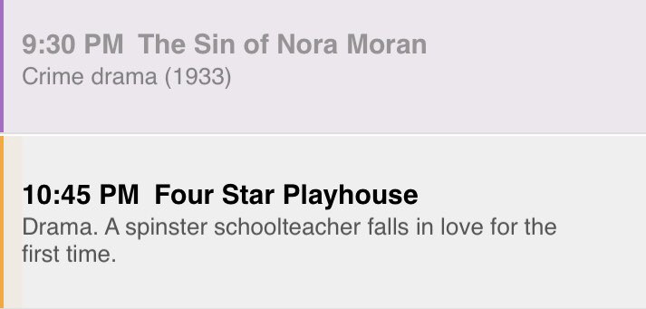 Magsthebookie's tweet photo. My TV schedule app had something else listed. 😗😏 #TCMParty https://t.co/ANQO9yxTCX