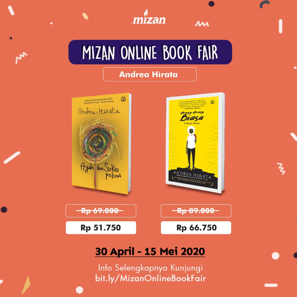 bentangpustaka's tweet photo. Dapatkan karya-karya Pak Cik @Andreahirata dengan harga yang menarik! Hanya di Mizan Online Book Fair
Hanya sampai 15 Mei 2020! Sahabat Bentang jangan sampai kelewatan ya. Yuk langsung ikutan

#MizanOnlineBookFair #BeliBukuMizan #PestaDaringBukuMizan #MOBF #BentangPustaka https://t.co/GOGT7VWOJO