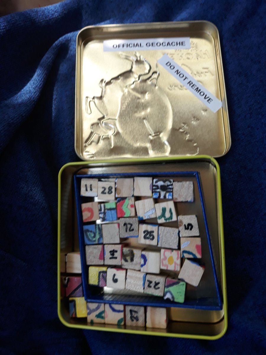 runningtexas5k's tweet image. Did a cool puzzle cache today that was Easter themed. The CO painted blocks, put numbers on one side, a picture on another and final coords on the other. #Geocaching #Easter #PuzzleCache #Geocachetalk