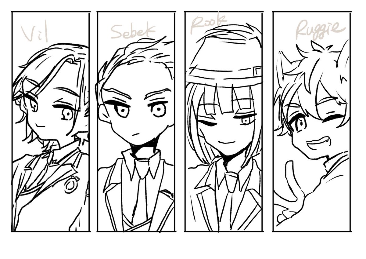 #ローディング画面に出た4人を描く 
たのしかったです 