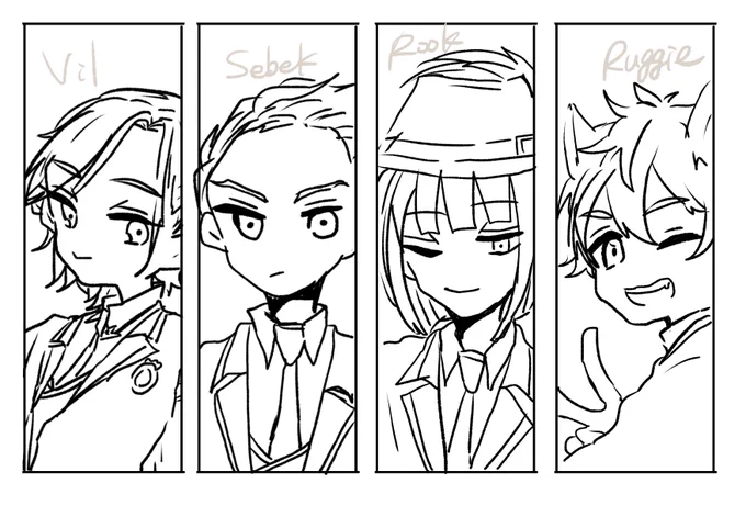 #ローディング画面に出た4人を描く 
たのしかったです 