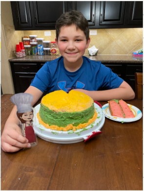 stangle4th's tweet photo. #flatstangle has been so busy! I baked a cake, with my new chef hat &amp; apron, played soccer with Jayden who made me a jersey &amp; cleats! James &amp; I built with Legos. Cassandra made me a new wardrobe. I😍 spending time with my class! @CiboloCreekES @BoerneISD #TogetherApart #ccesohana https://t.co/LcZt0L6sWM