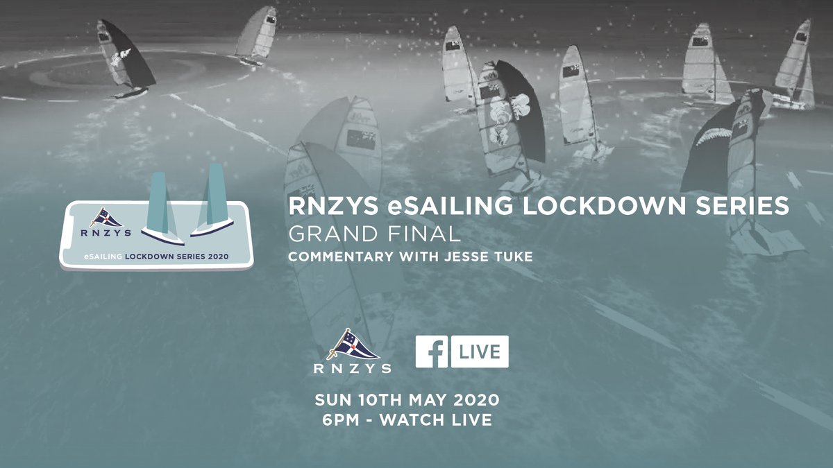 #RNZYSeSailingLockdownSeries GRAND FINAL is this Sunday 10th May at 6pm LIVE on our #RNZYS Facebook Page

The top two eSailors from each of our RNZYS eSailing Lockdown Series' will battle it out for the Grand Final Championship🏆

Stay tuned for our competitors announcement..👀
