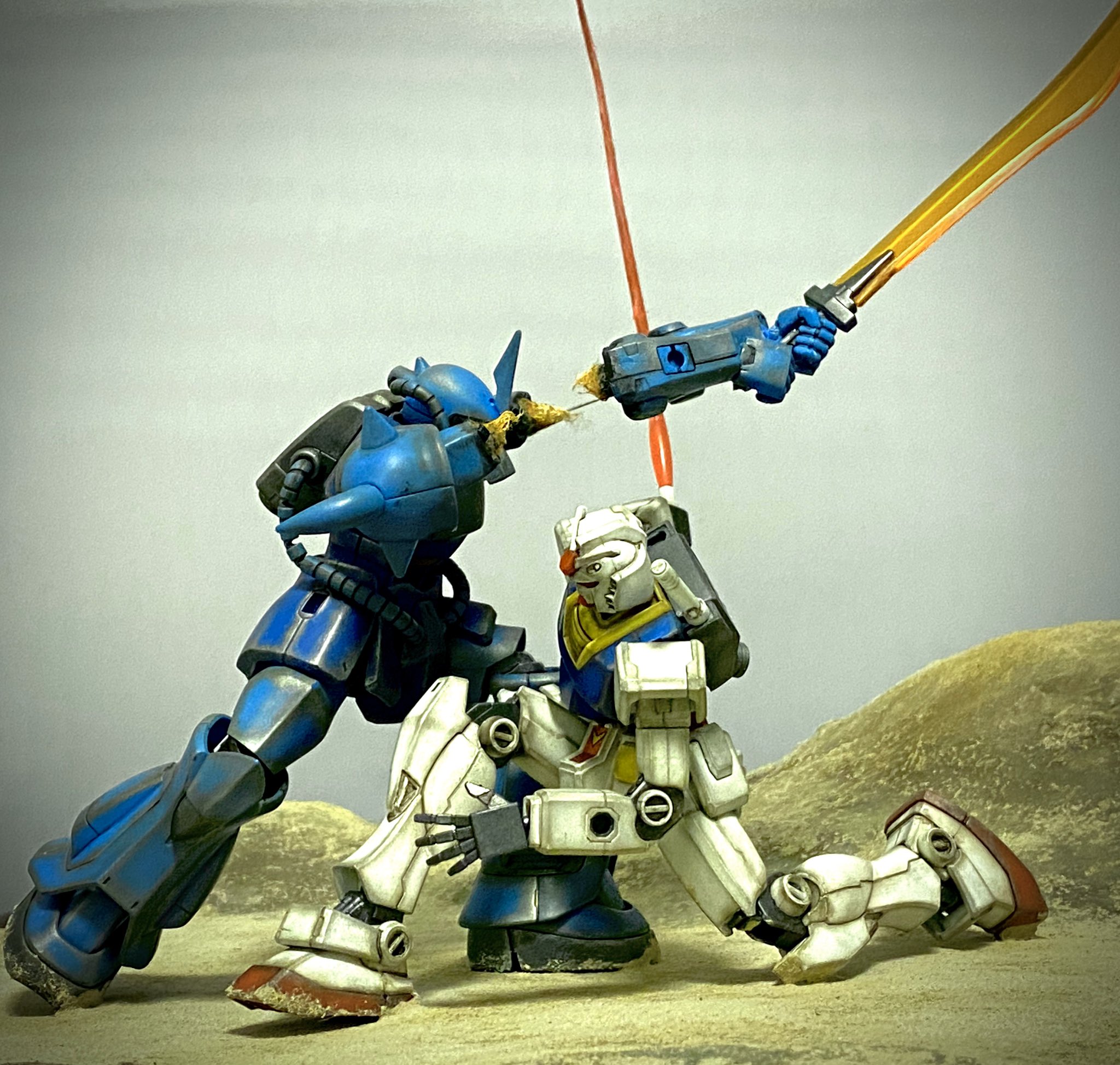 ガンプラ　ジオラマ塗装済み完成品　hguc ガンダム　グフ ガンプラ ジオラマ塗装済み完成品 hguc ガンダム グフ - メルカリ