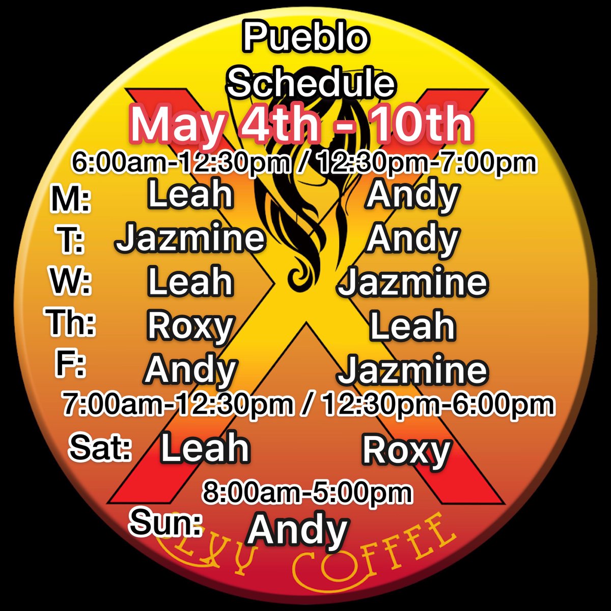 EspressoXbabes's tweet photo. May 4th - 10th lineup 👙👀☕️🥤👅🍑💓
#bikinibarista #sexycoffee #socialdistancing #BeSafe #719girls #coffeeaddict #espressoxbabes #sexyunderwear #lingerie #openforbusiness #latinababes #drivethruopen https://t.co/gCpXwiDkSE