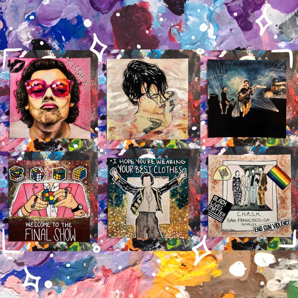 cypherika's tweet photo. hii friends !!

these are the stickers, prints, &amp; shirts available in my shop! also, my commissions are open. i work with lots of mediums so please dm me if you're interested !! i've linked my portfolio &amp; etsy so feel free to check them out. thank youu💛
https://t.co/QEXfGynRfe https://t.co/GGMPQlsNkp