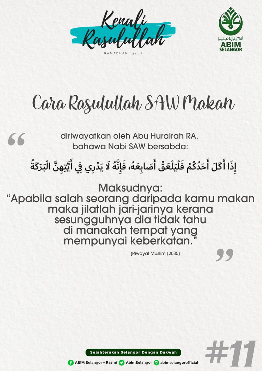 abimselangor's tweet photo. Pernah terfikir macam mana cara Nabi Muhammad SAW makan?
Kalau dapat tiru Nabi nak tiru tak?
#BestCreation
#KenaliRasulullah https://t.co/qHhxs9p88t