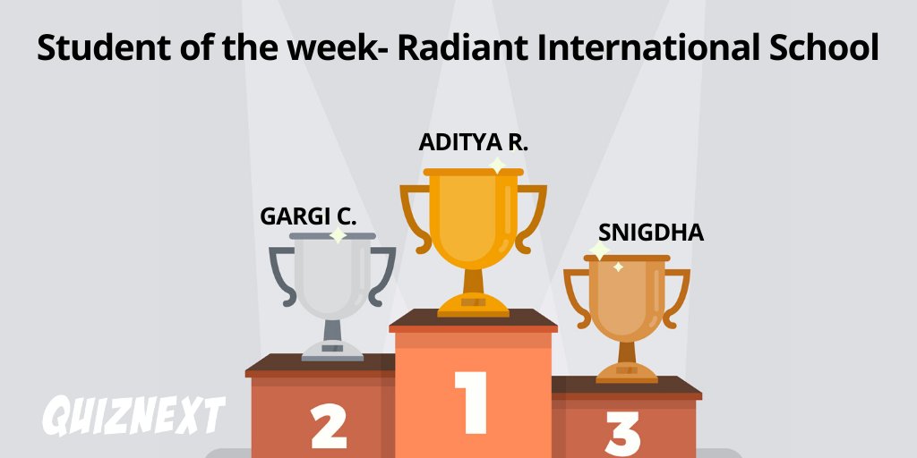 quiznext's tweet photo. Congratulations to the 'Student of the week' winners from @rispatna . 'Student of week' is a recognition for students who practice the most from a school. Well done! #winners https://t.co/pOEsnN9HJs