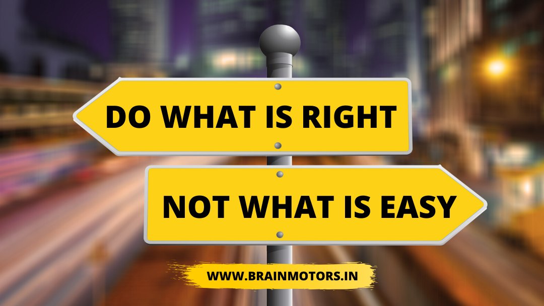 brainmotors's tweet photo. When you are stuck in some difficult situation in life and you are left with only two choices , either do what is right or choose what is easy! Always be tougher than the situation and prove yourself .. do what is right and not what is easy!
#lifequotes #motivation https://t.co/9eMFH7MlK5