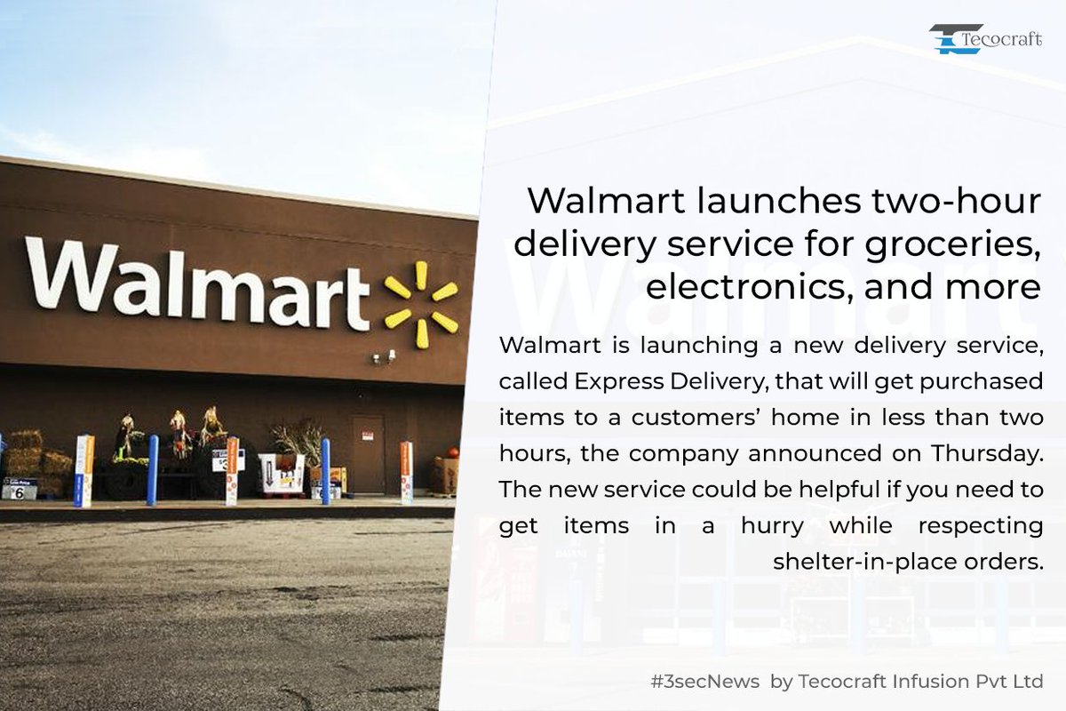 Tecocraft's tweet image. #Walmart #Deliveryservices #fastdeliveryservices #groceries #electronics #technews #tecocraft