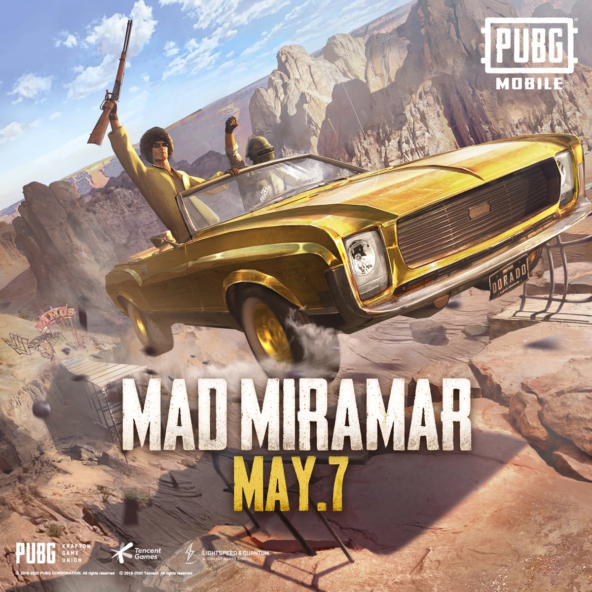 PUBGMOBILE's tweet photo. Gold goes with everything! 👑

The Golden Mirado starts spawning on May 7th! Make sure you're prepared now 👉 https://t.co/Npi5O5YFbr https://t.co/4tEJrPijFu