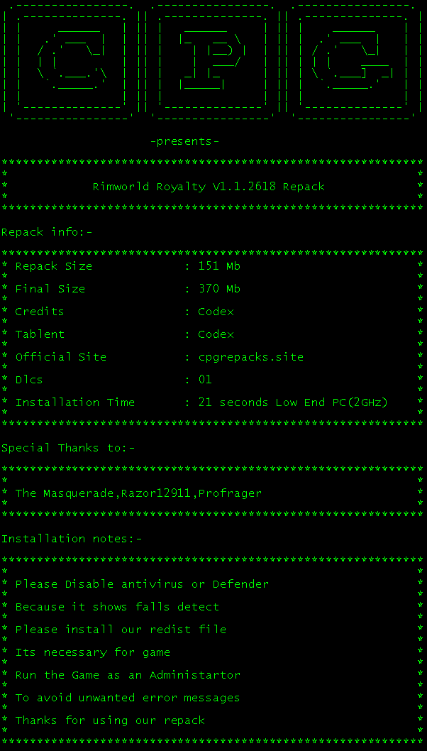 cpgrepacks's tweet image. Rimworld Royalty repack