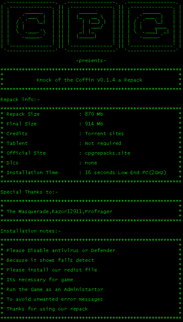 cpgrepacks's tweet image. Knock on the coffin repack