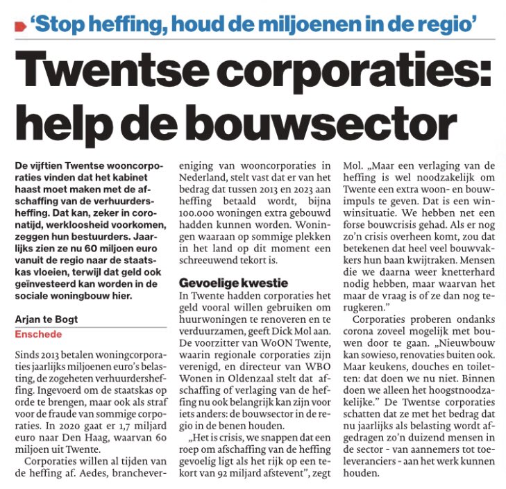 john_olde's tweet image. De Twentse woningcorporaties verenigd willen investeren om de economie te stimuleren in deze bizarre tijden. De 60 miljoen euro die we jaarlijks afdragen zetten we liever in om woningen te verduurzamen, te verbeteren en nieuwe woningen te bouwen. 
#wooncrisis #ikwileenhuis