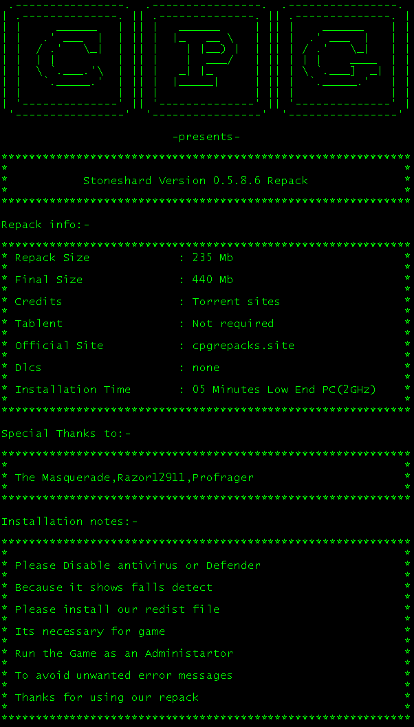cpgrepacks's tweet image. Stoneshard Repack
